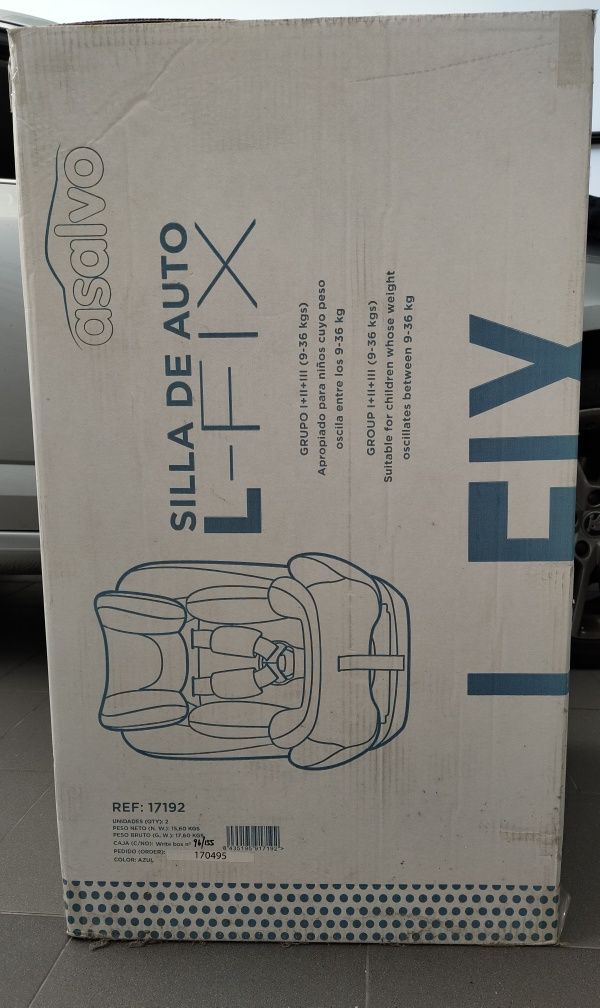 Cadeira auto A SALVO L-FIX ( I, II, III) Azul