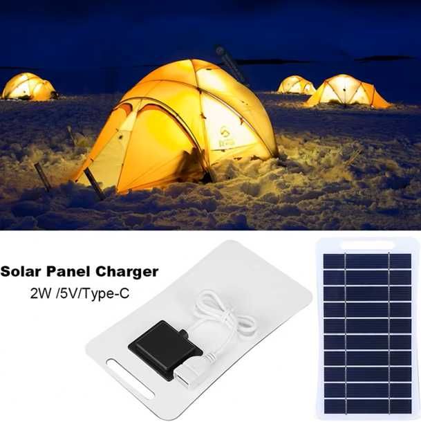 Panel solarny - 2W - USB - ładowarka do telefonu - awaryjne zasilanie