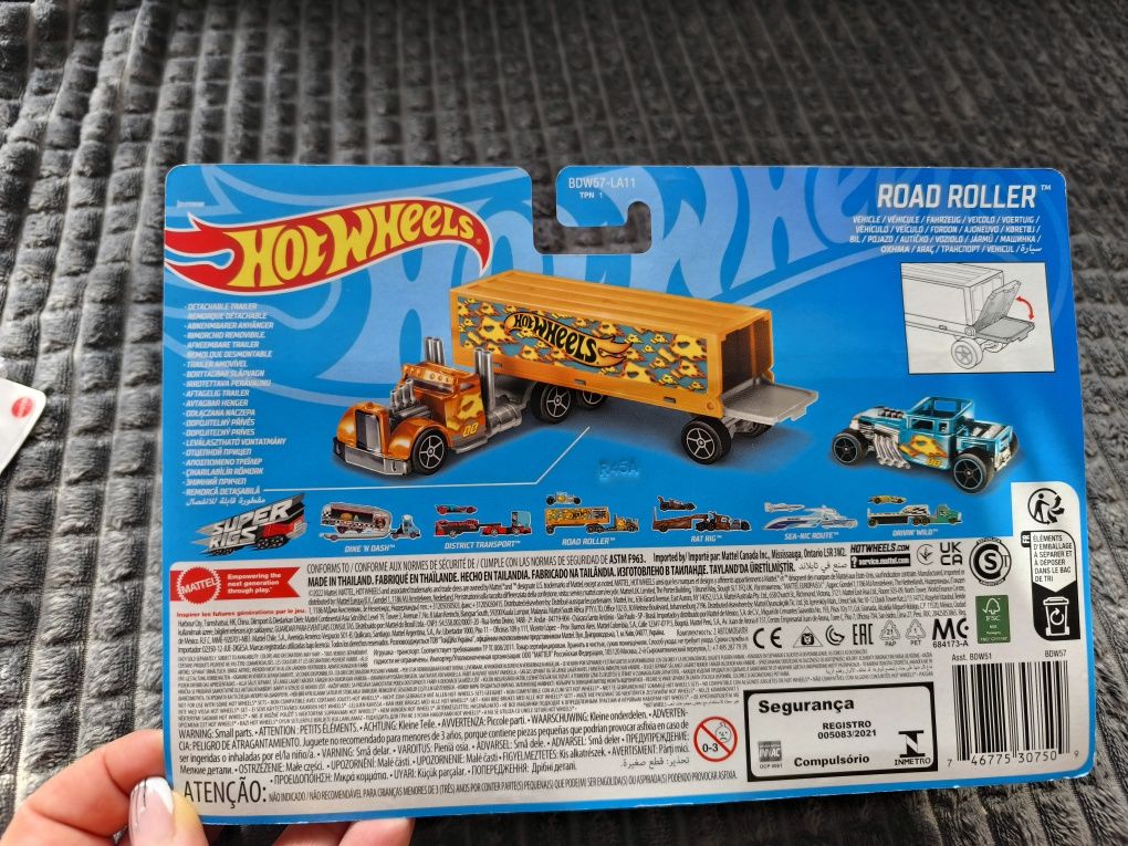 Hot Wheels Road Roller auto ciężarowe otwierana paka Mattel resoraki
