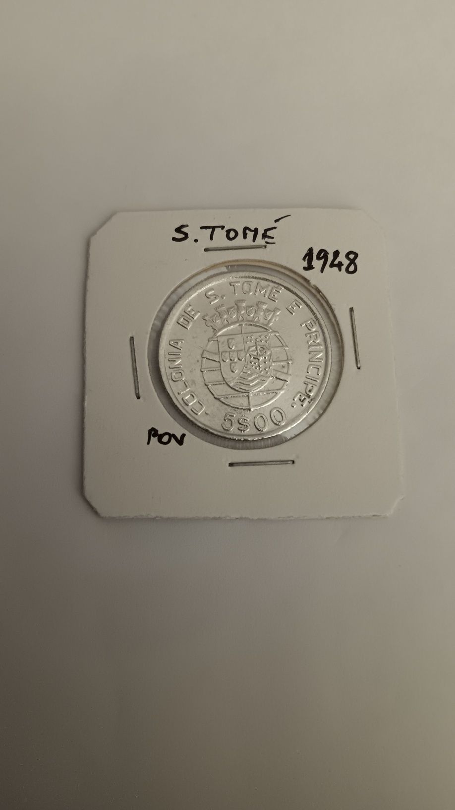 Moeda de 5 escudos 1948 STP. DIFÍCIL