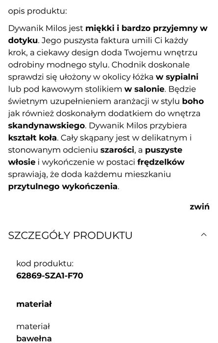 Dywaniki okrągłe 70cm. 2szt