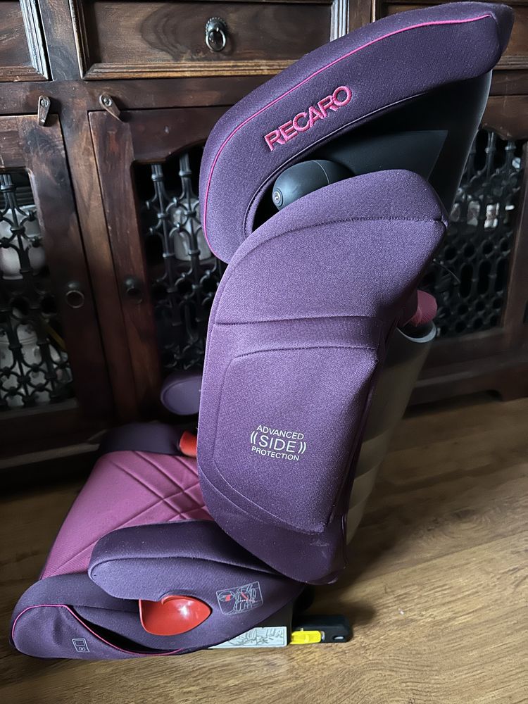 Idealny różowy fotelik samochodowy Recaro Monza Nova 2 15-36kg isofix