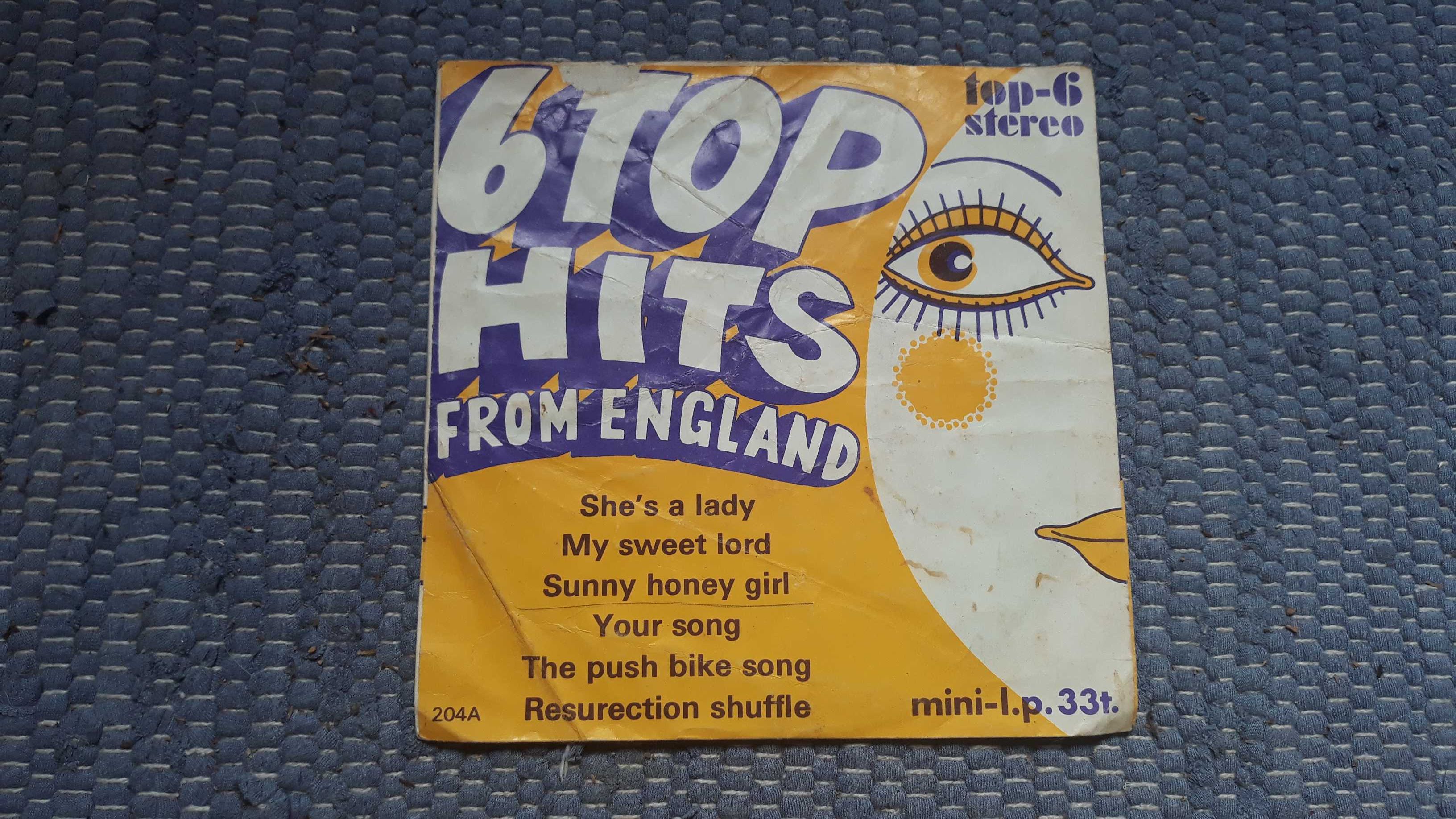 Vários - 6 top hits from England - single vinil - portes incluídos