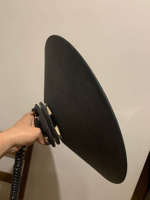 Lampa styl loft PRL skandynawski UFO jednopunktowa czarny mat