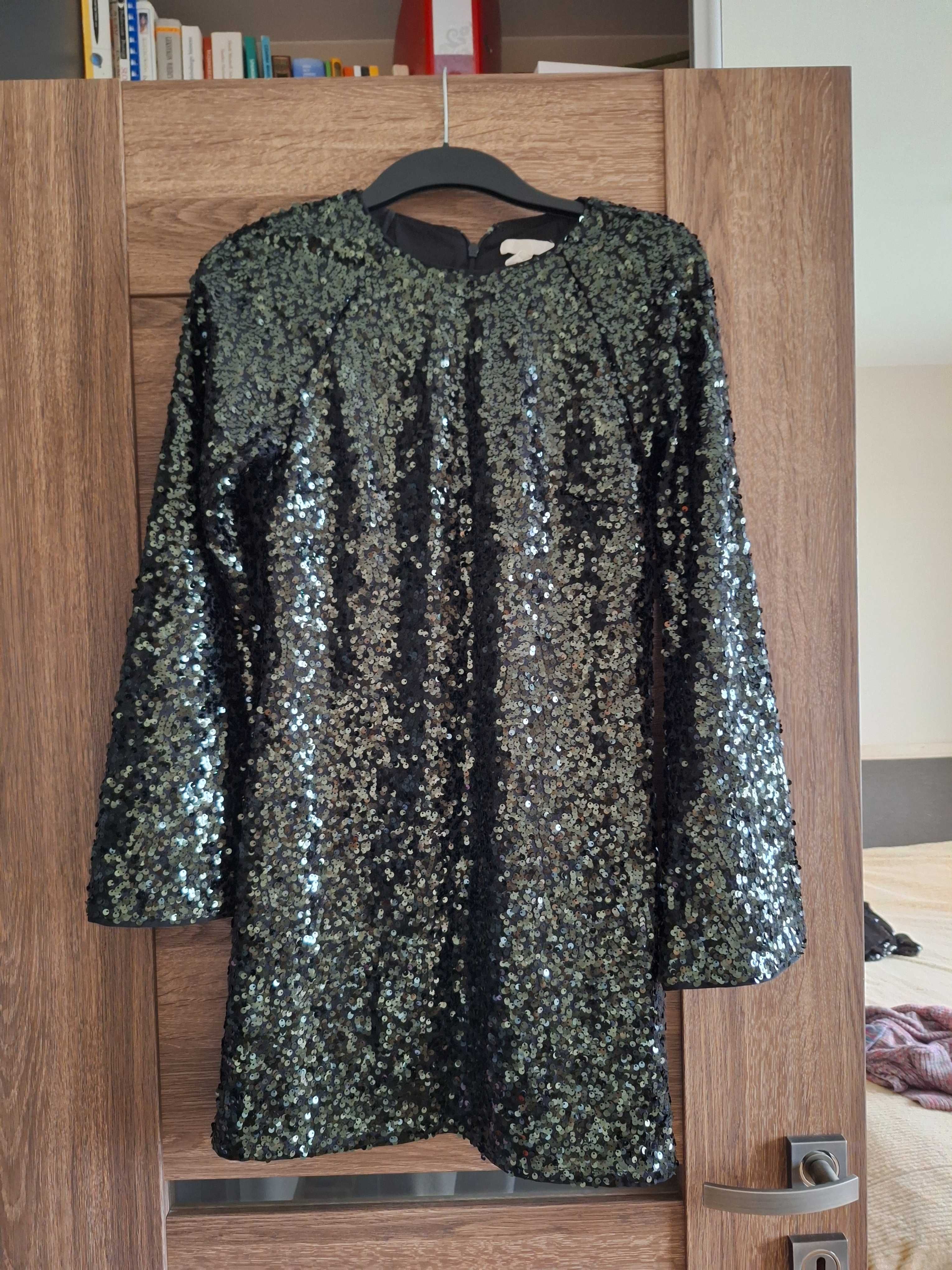 Sukienka cekinowa H&M rozm. XS