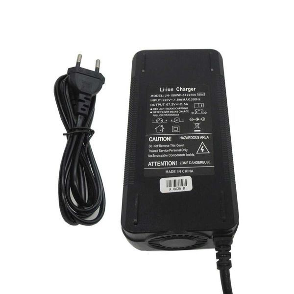 Carregador De 67.2V e 2.5A Com Conector IEC/ 3 PIN N+ L-