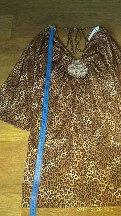 Туника леопард нарядная размер 46