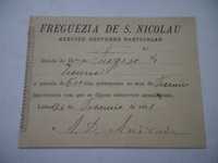 Documento :  Recibo de 'Serviço Nocturno Particular'  Ano  1891