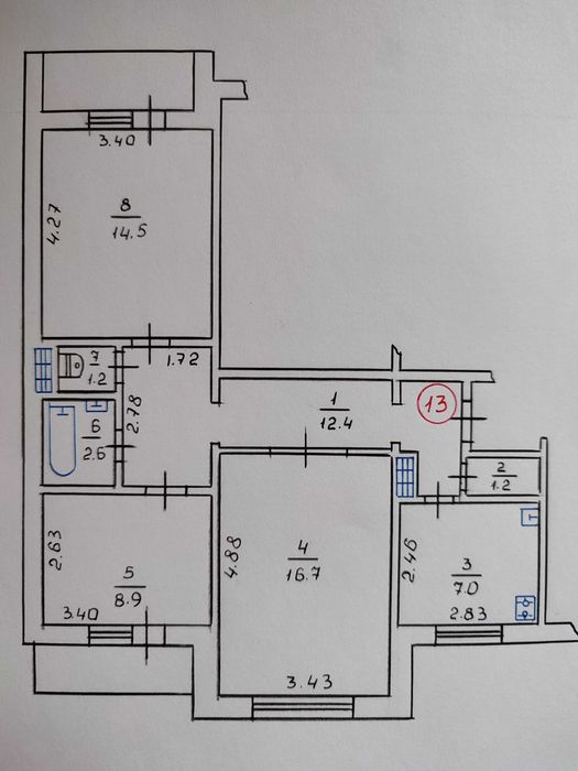 за гривню. 3к вул. Київський шлях, 39 № 13 під ремонт