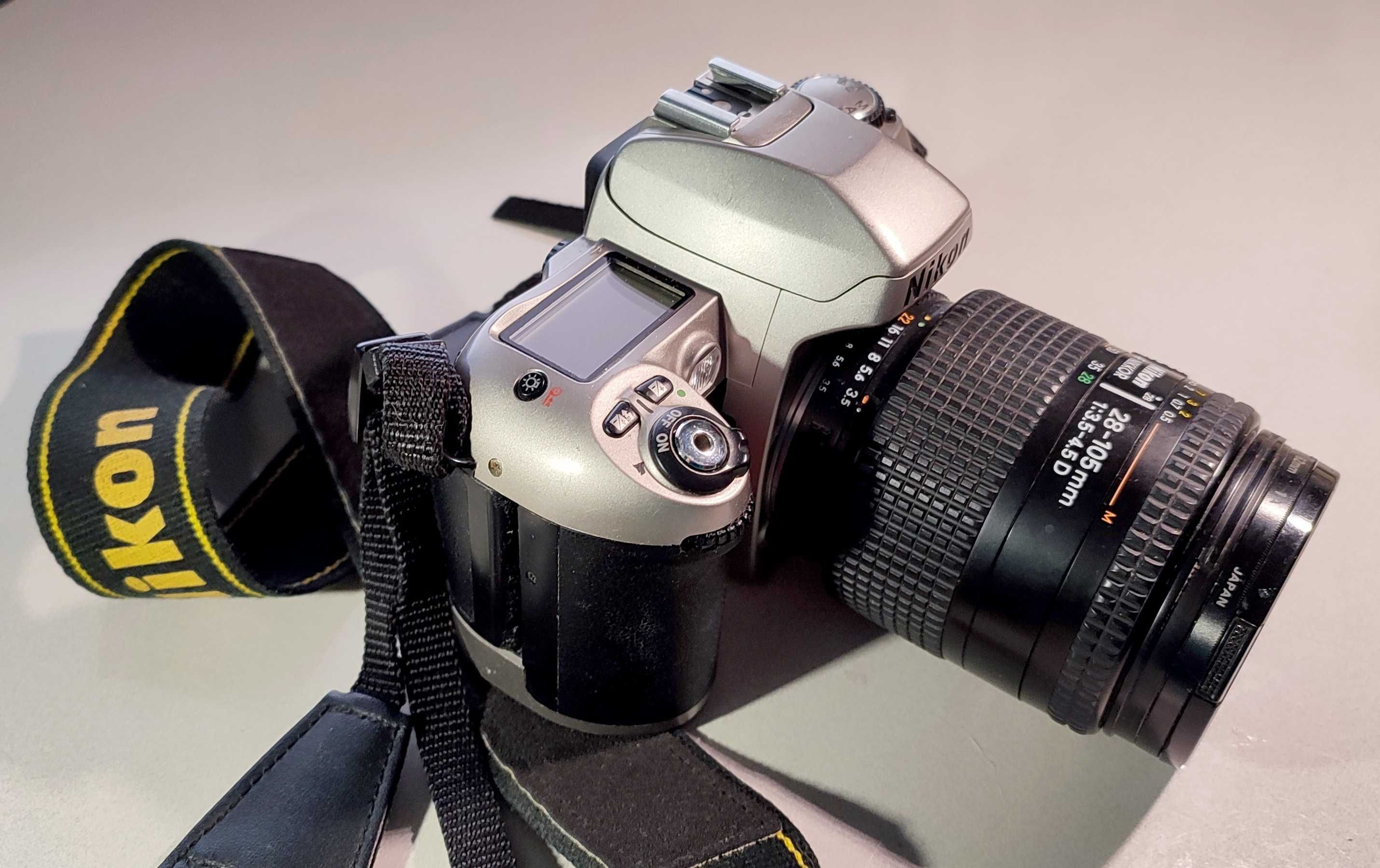 Nikon F80 + ceniony zoom Nikkor 28-105 (+ tryb makro)