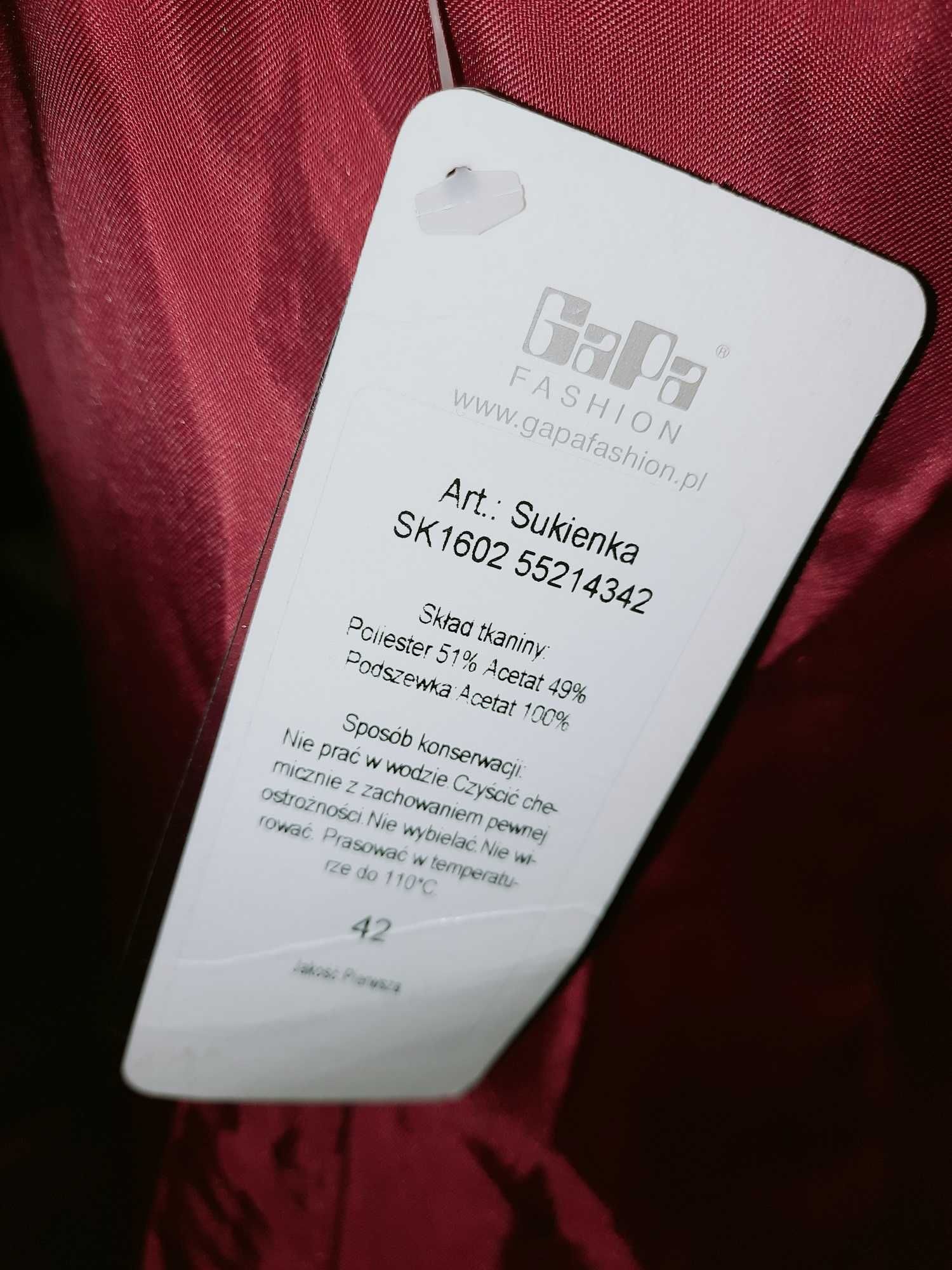 Czerwona Sukienka GAPA Fashion roz 42