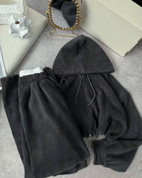 Женский зимний костюм из ФЛИСА 42-46 шоколад ТРОЙКА Турецкий флис S-L