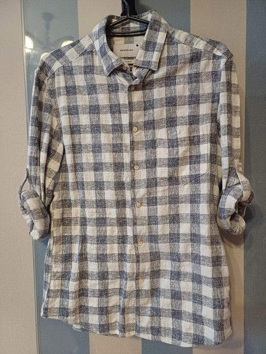 Рубашка клітчаста з довгим рукавом