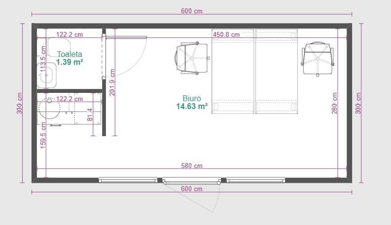 Kontener biuro sprzedaży obsługi klienta 18m2 WC+Aneks  PRODUCENT