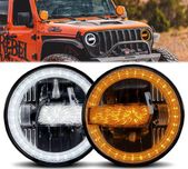 Lampy reflektory LED 7 cali przód  Jeep Wrangler JK JL Homologacja EU