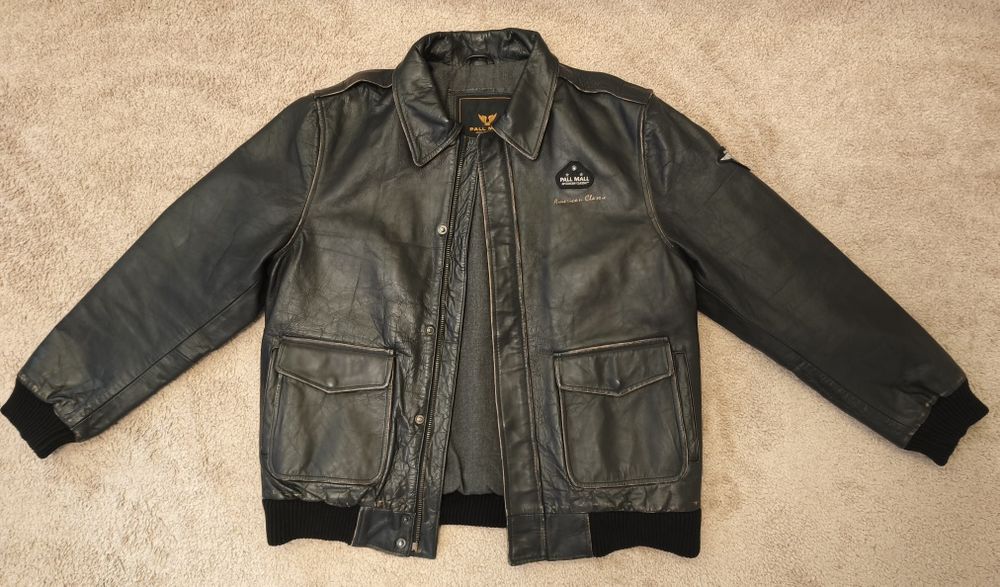Чоловіча шкіряна куртка, кожанка /бомбер /авіатор /пілот XL/ Pall Mall