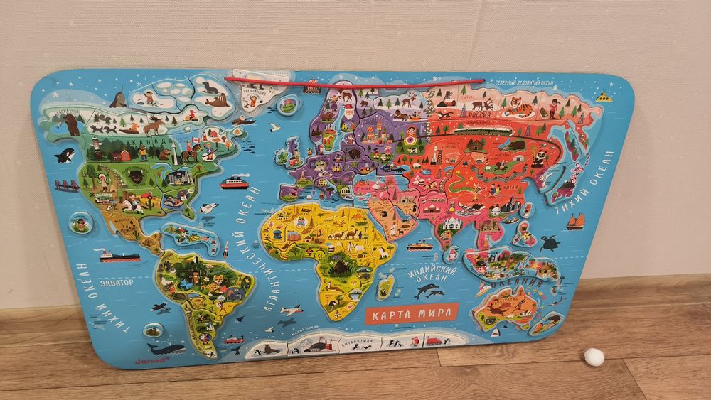 Пазл карта мира большая