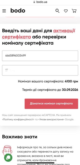 Подарочний сертифекат на 100$ за 3500
