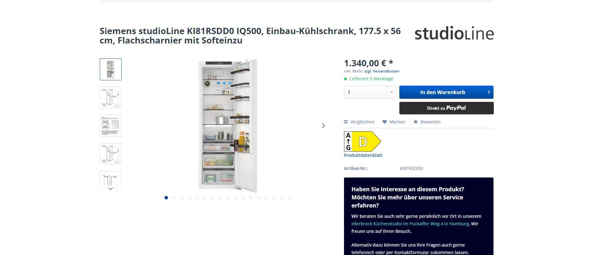 2025ROK Lodówka do zabudowy  SIEMENS IQ 500   (177.5 X 56 cm)  310L