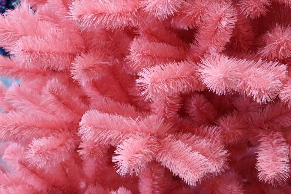 Choinka sztuczna 150 cm różowa gęsta