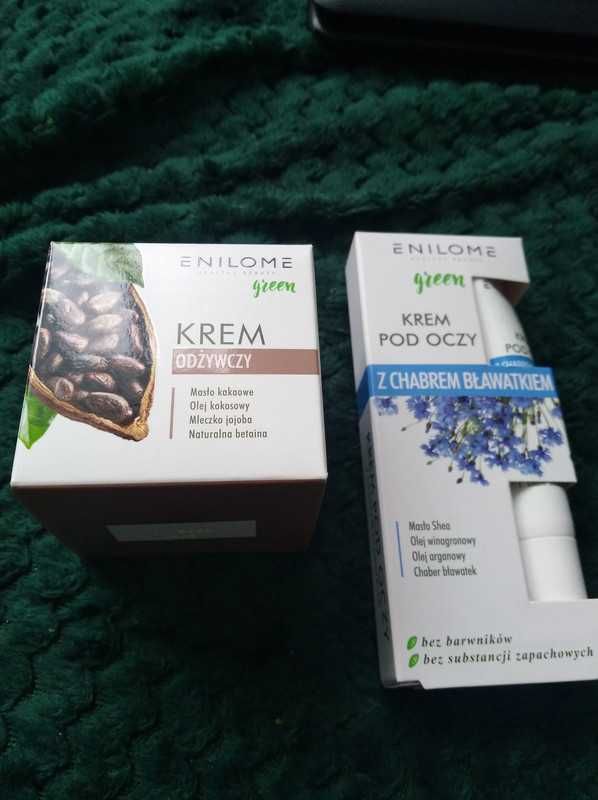 Zestaw Enilome krem+krem pod oczy +płatki hialuronowe pod oczy