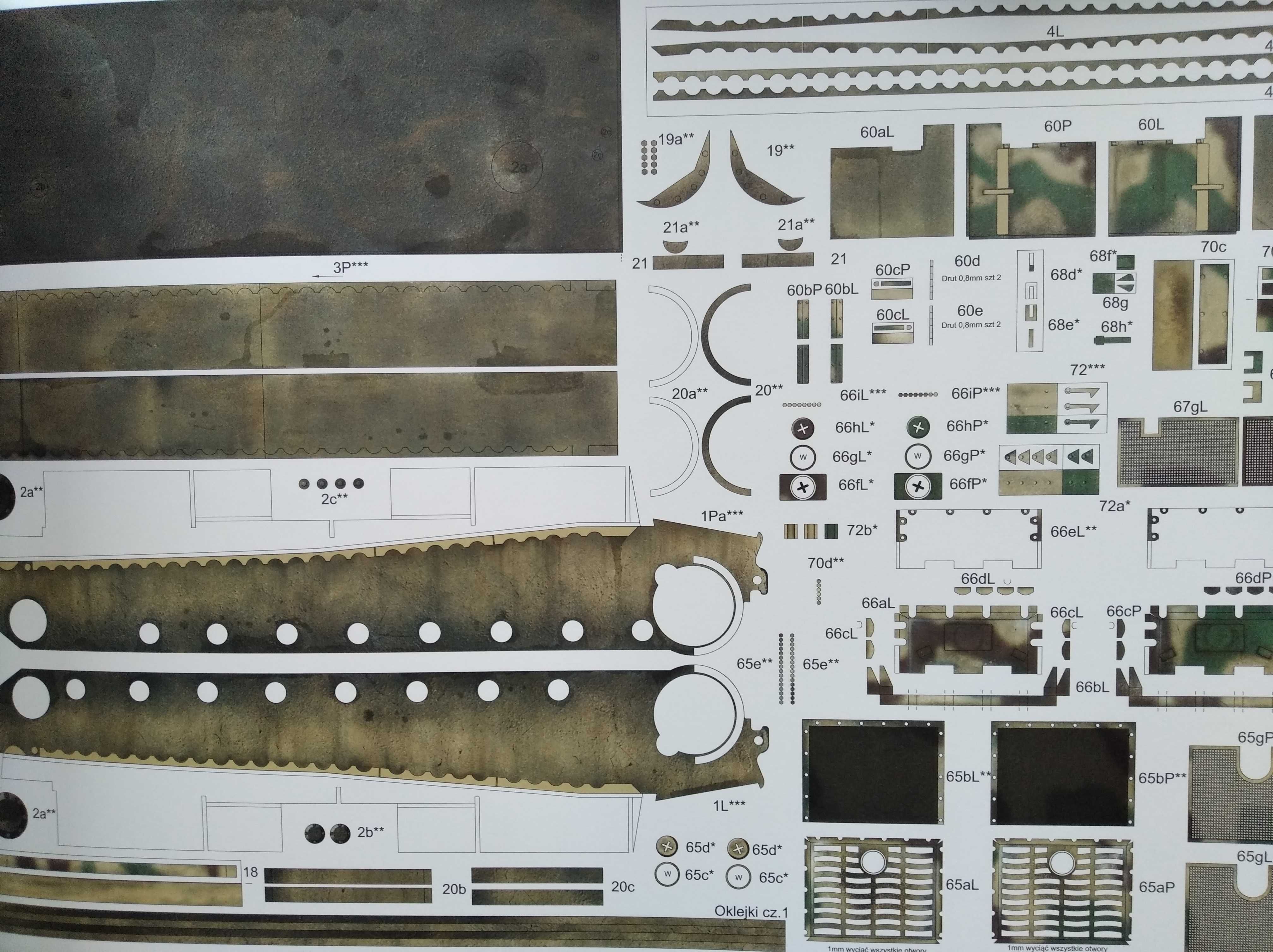 Model kartonowy niemiecki czołg Tiger I Ausf. E, Angraf 177, 1:25