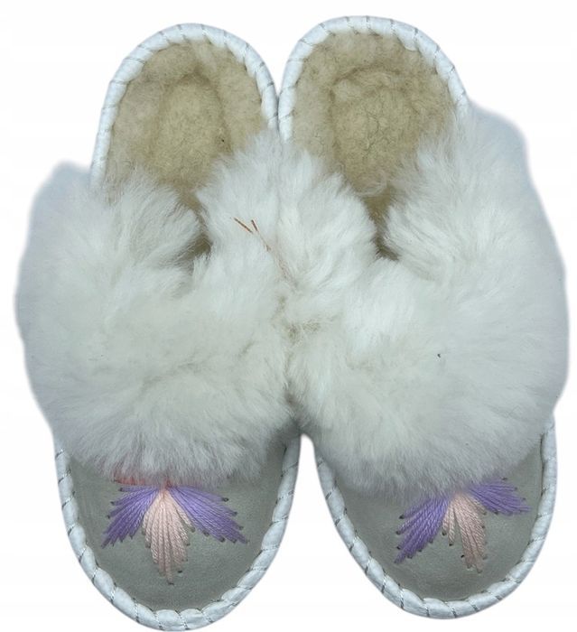 Pantofle Bambosze Damskie Kapcie Góralskie Wełniane Ciepłe r 35-42