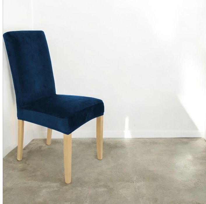 Nowy niebieski pokrowiec na krzesło zestaw 6 sztuk