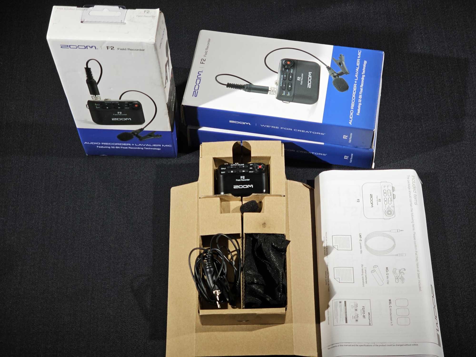 Аудіо рекордер Zoom F2 Black 32 bit Field Recorder мікрофон петля