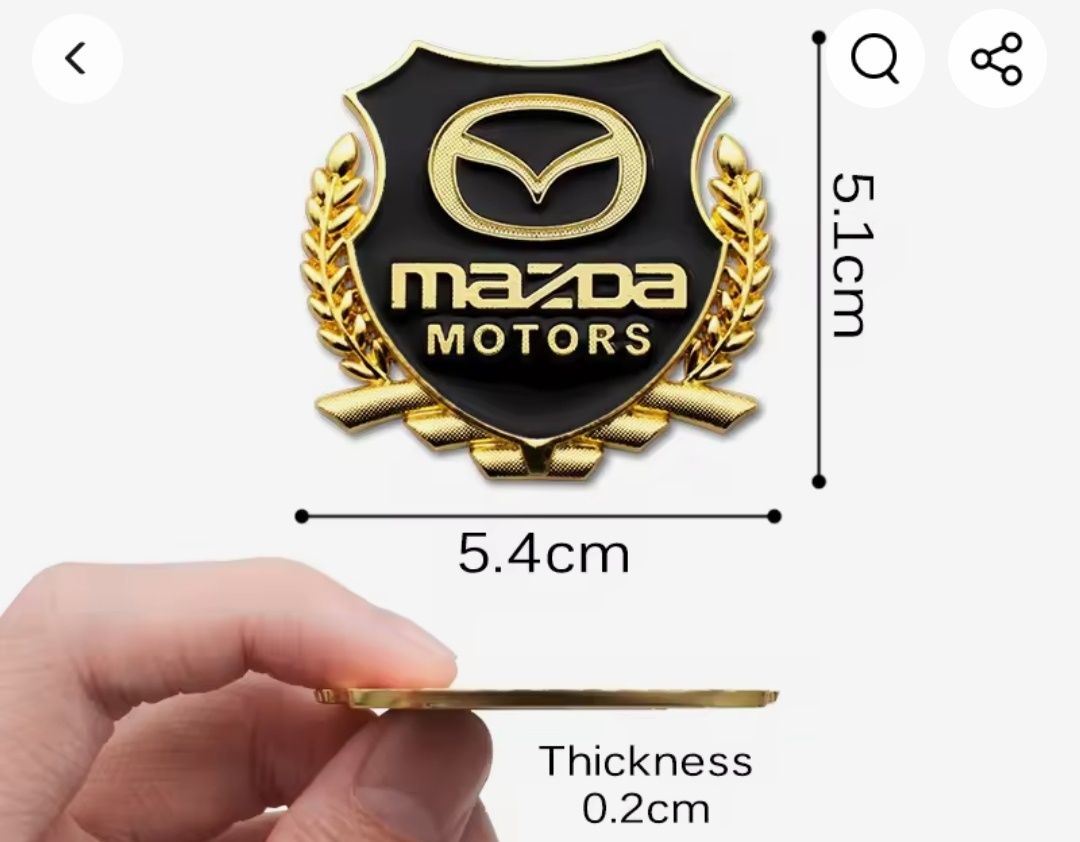 Kolekcjonerskie emblematy Mazda 2 szt. Wysyłka InPost