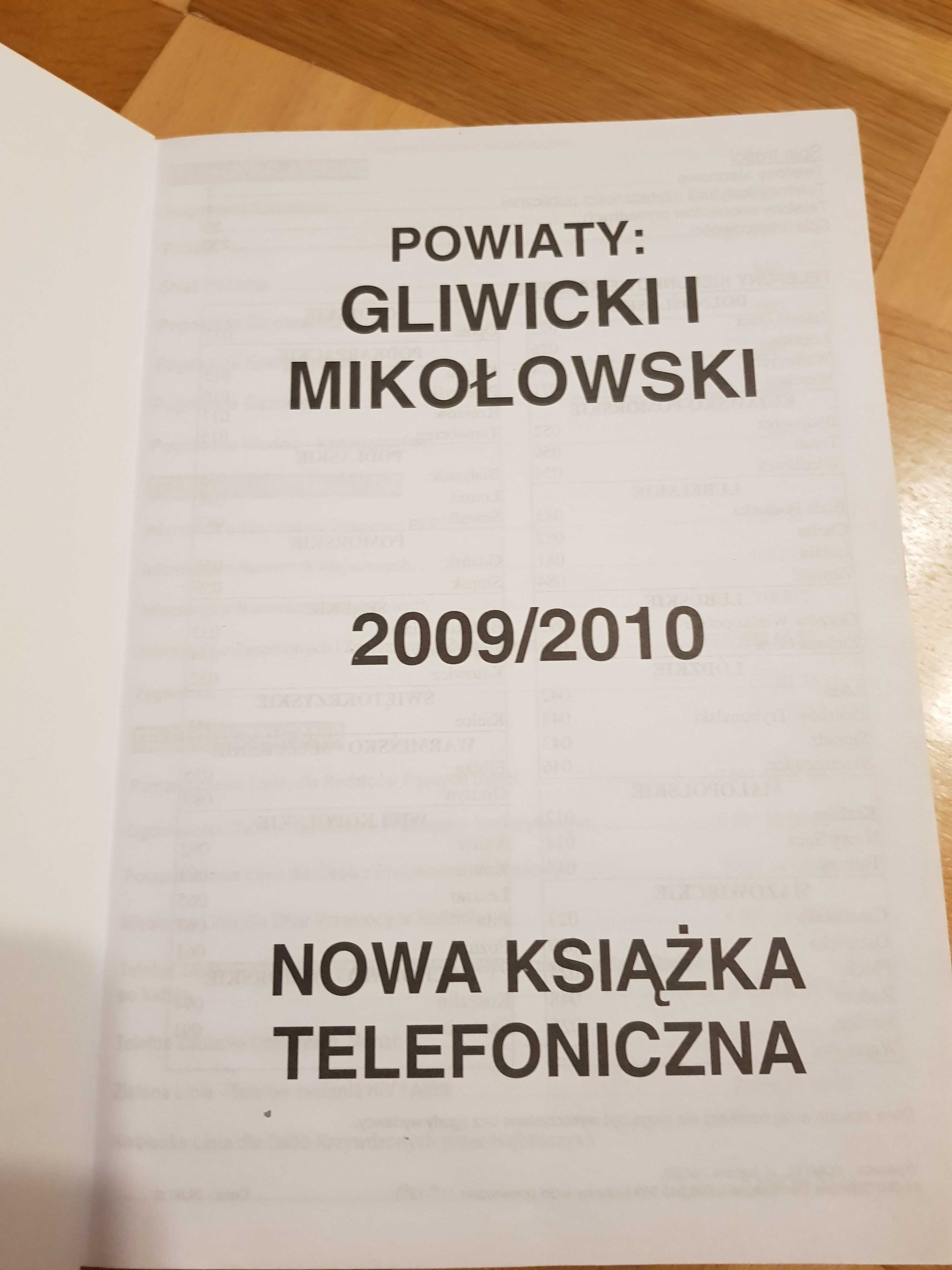 Książka telefoniczna Gliwice Mikołów z powiatami z roku 2009/10