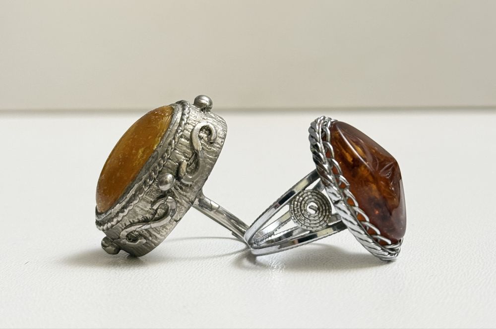 Stare pierścionki PRL retro vintage 2 sztuki zestaw