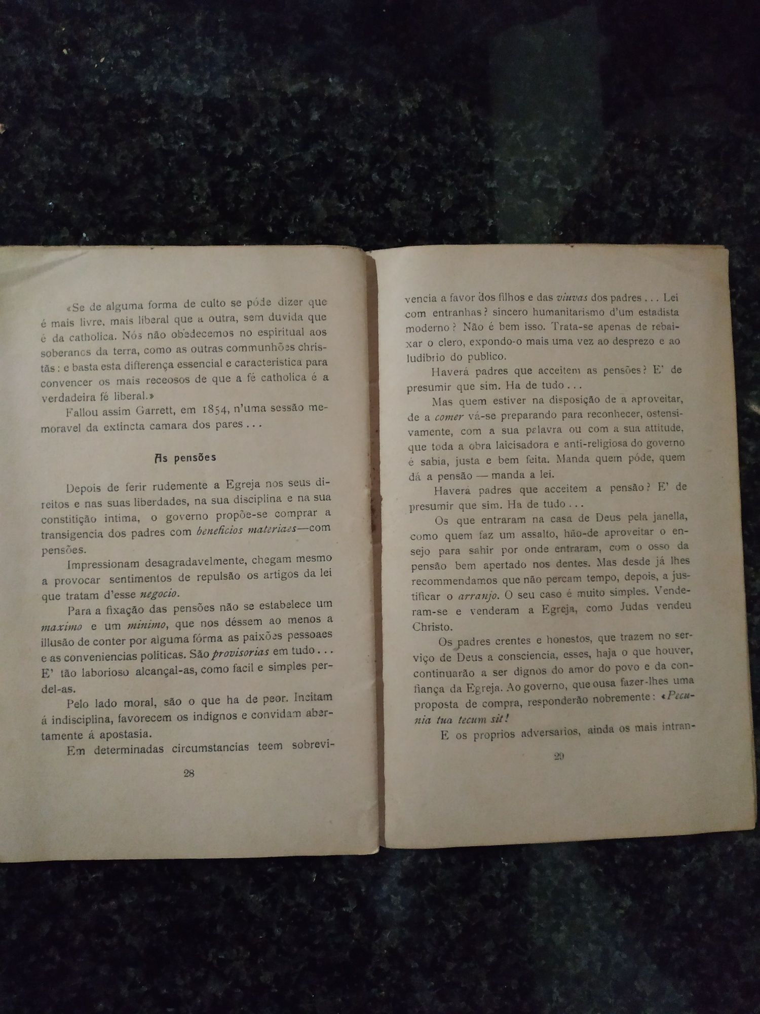 Livro A Lei da Separação- Ao Clero Catholico de 1911