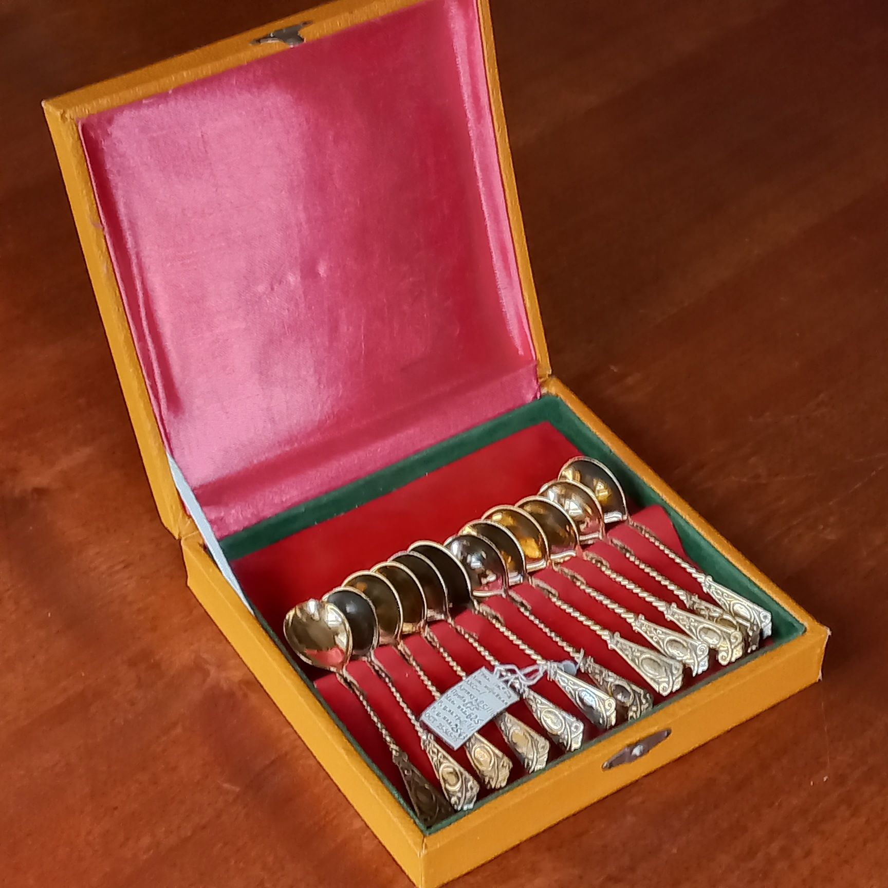 Серебряные ложки с золочением 1974г.