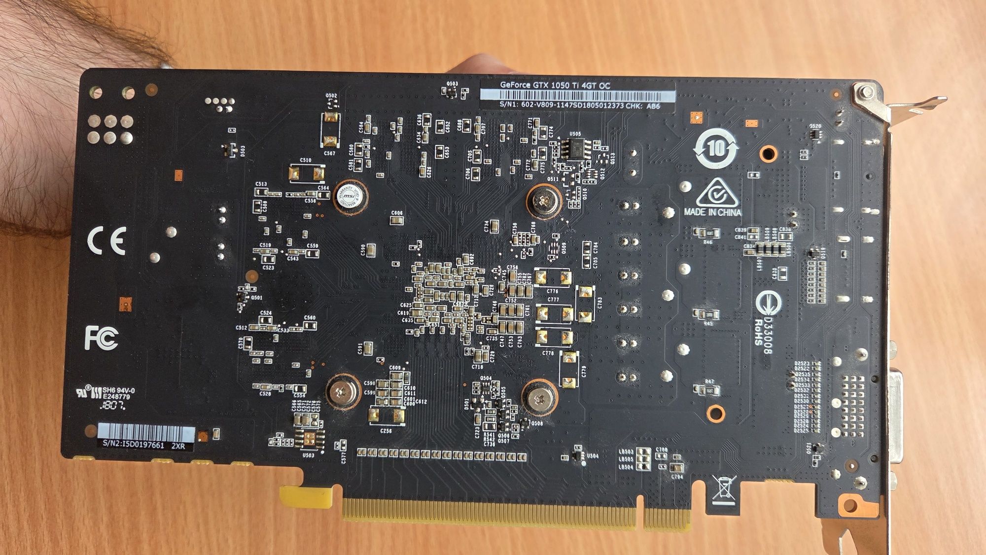 MSI Nvidia GeForce GTX 1050 Ti 4GB OC