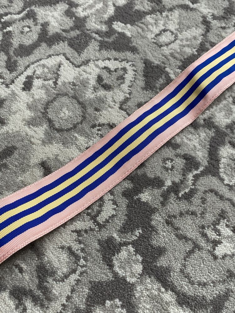 Vintage różowy granatowy pasek Polo Ralph Lauren 90cm