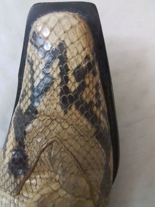 Kozaki letnie  ze skóry węża naturalnego, rozmiar 39