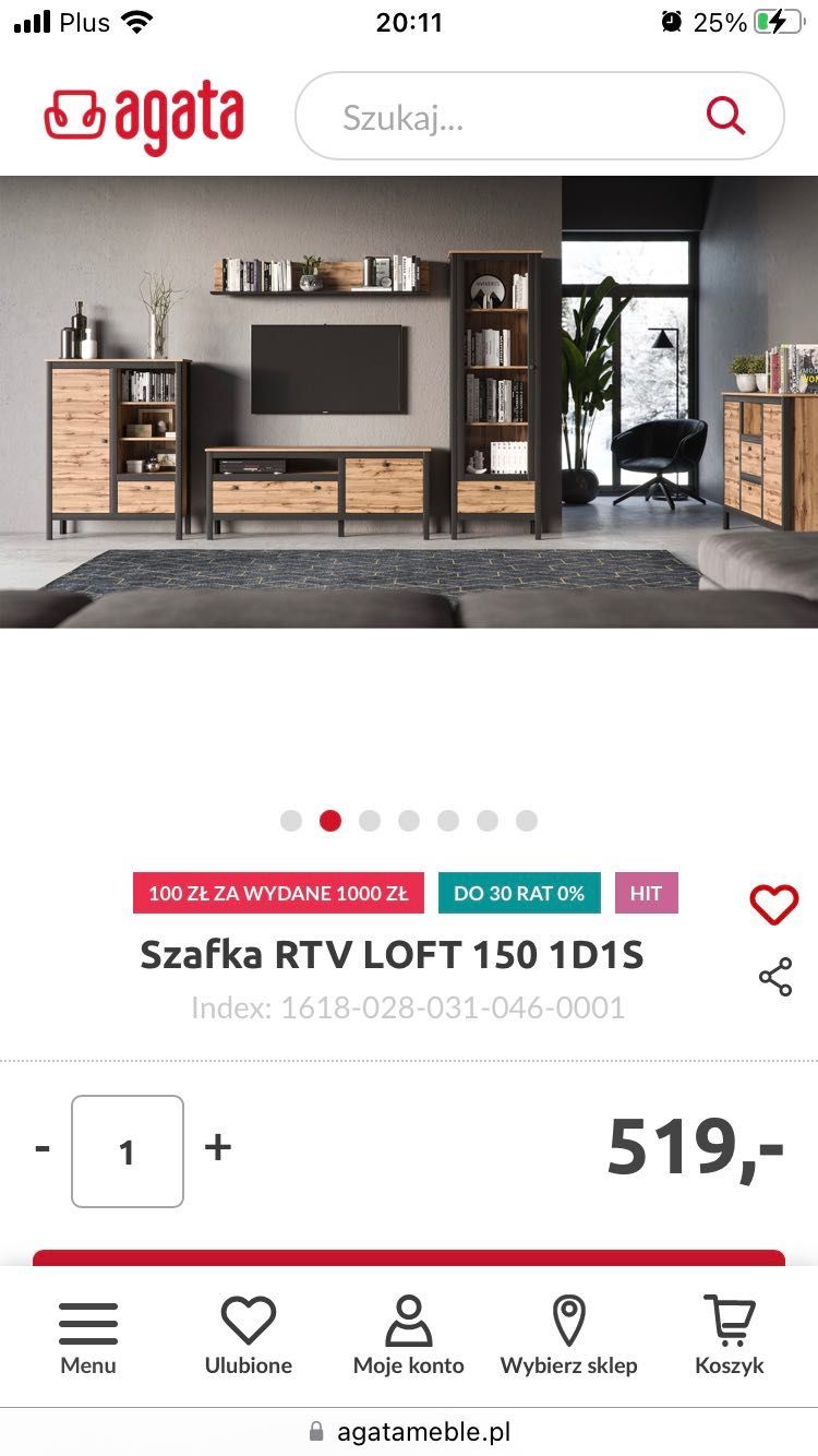 Szafka RTV loft  wotan