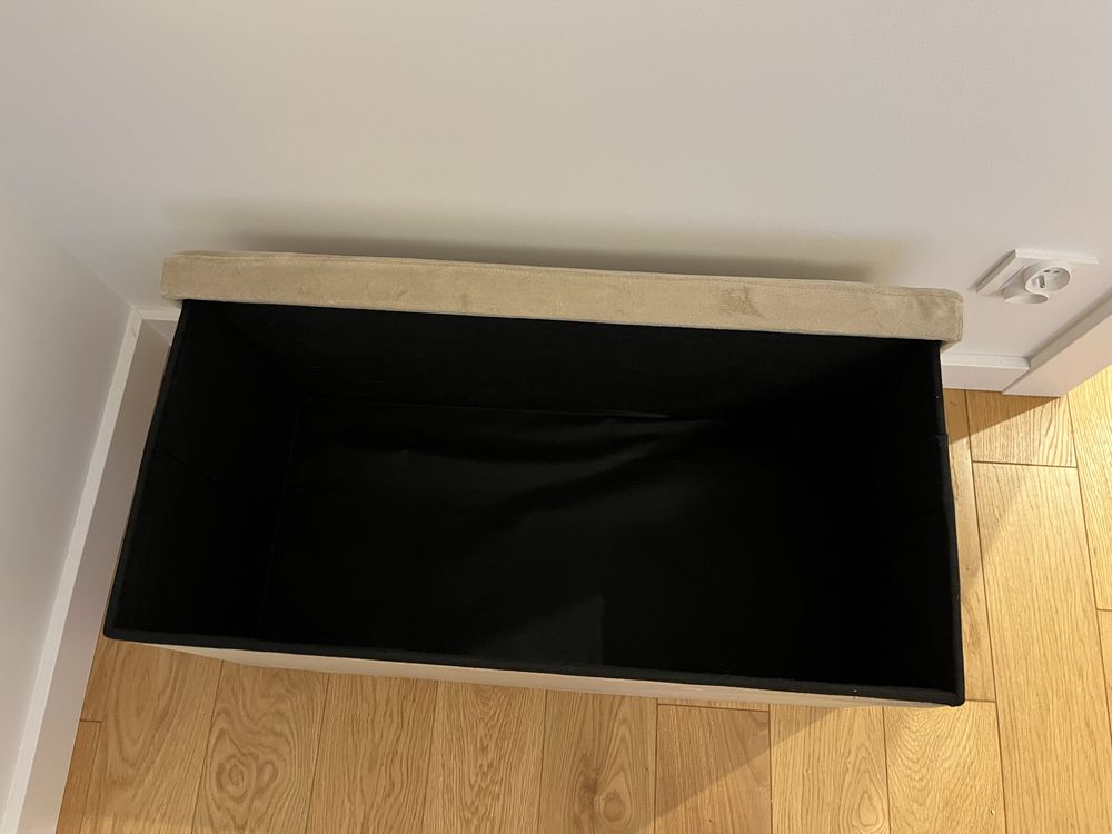 Pufa AUNING 76x38 ze schowkiem ciemnopiaskowy aksamit