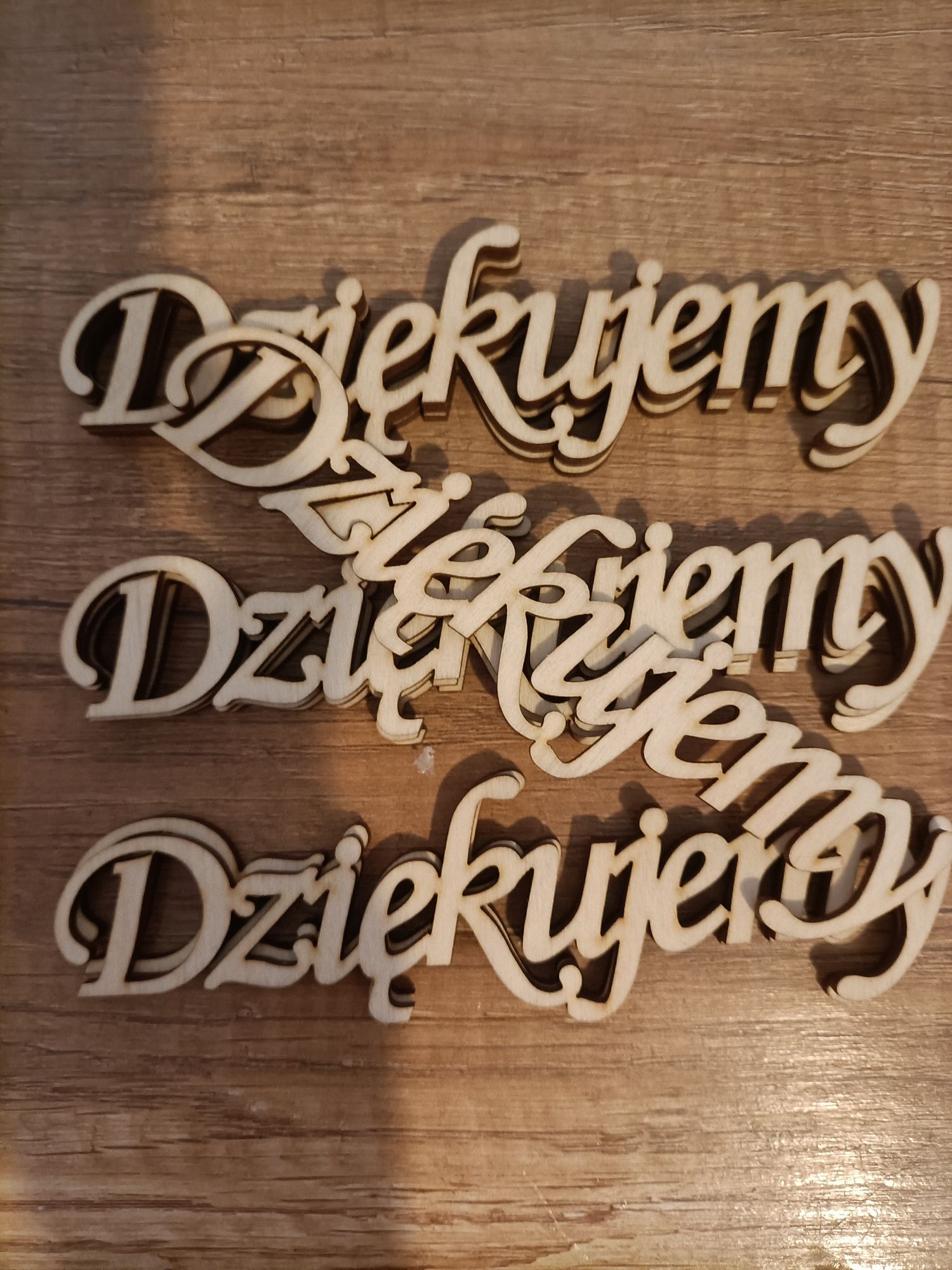 Napisy drewniane Dziękujemy