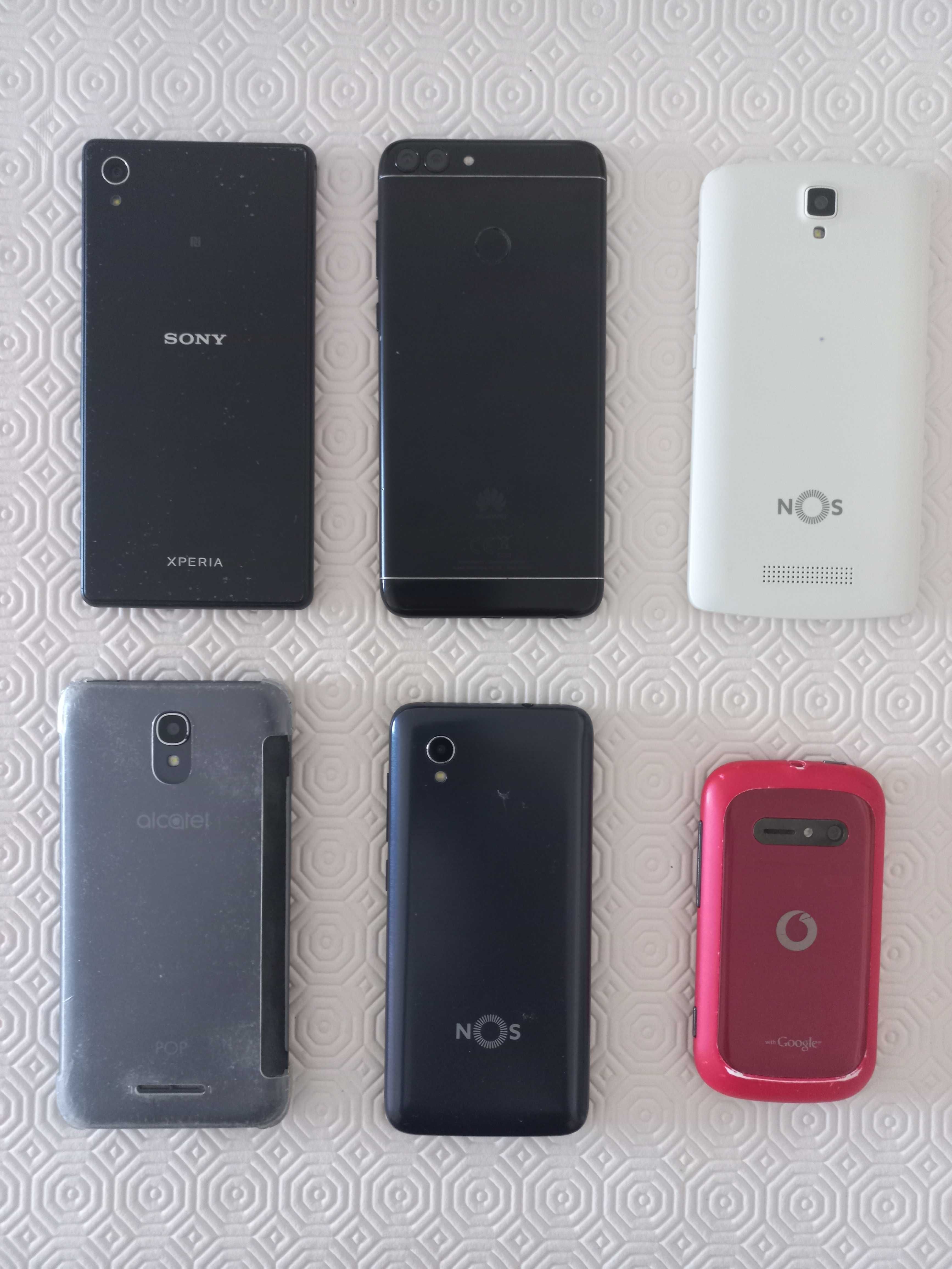 6 telemóveis antigos/usados