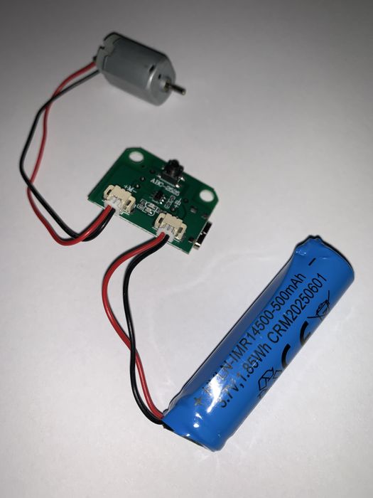 NEW Акумулятор HYLN-IMR14500-500mAh + плата зарядки TypeC + моторчик
