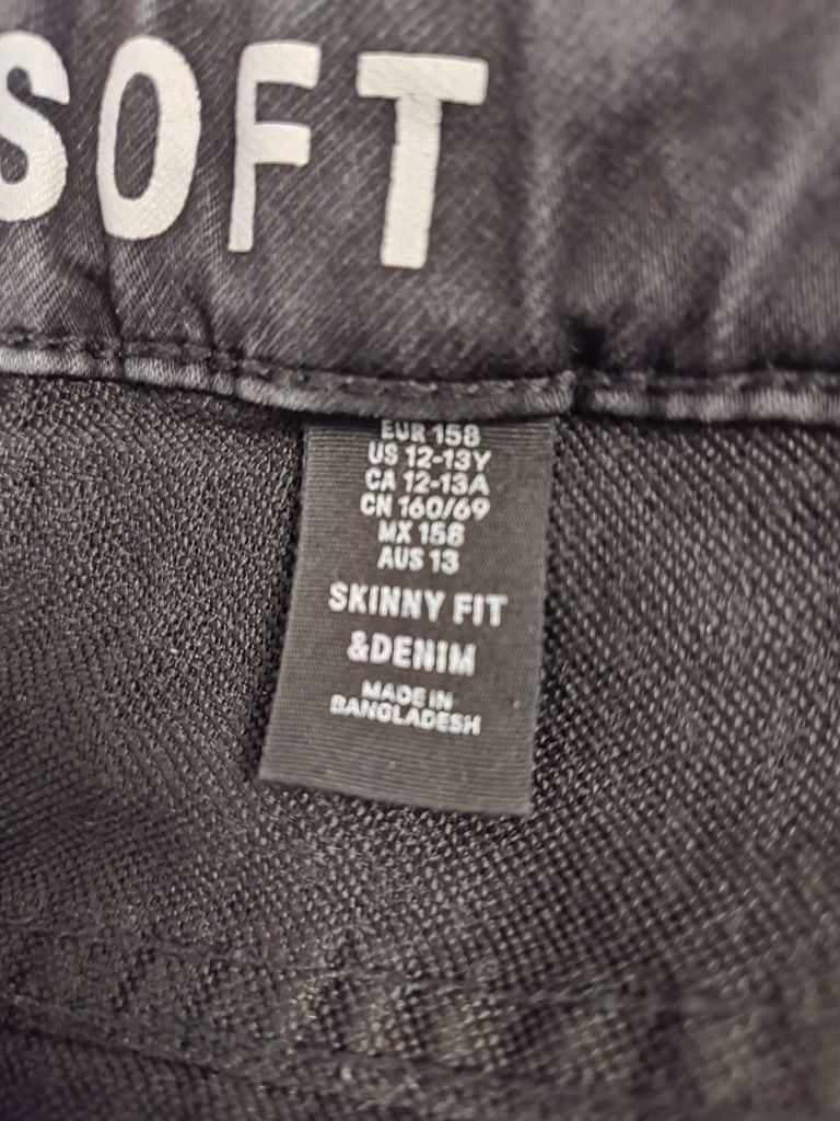 Spodnie jeans czarne dla chłopca rozmiar 158