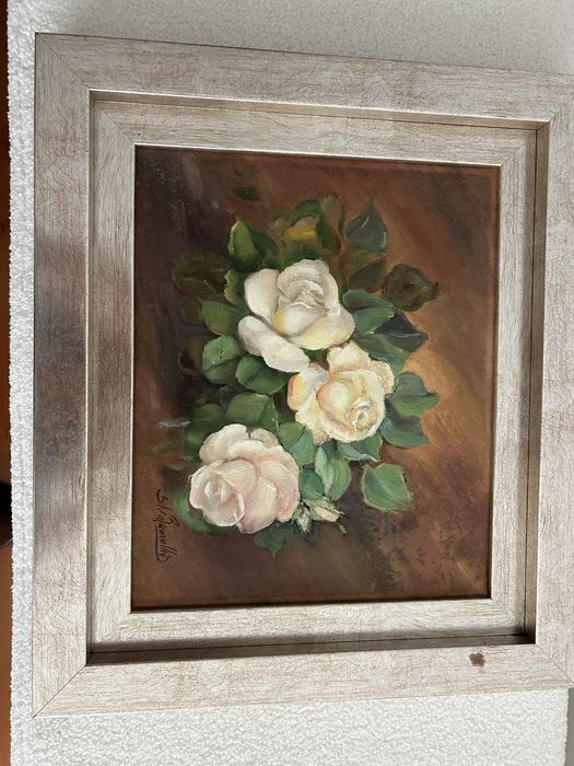 Quadro rosas brancas