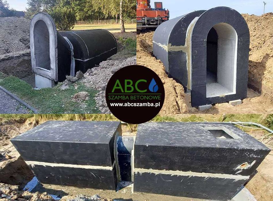 Zbiorniki betonowe na szambo deszczówkę 10m3 Piwnice betonowe kanały