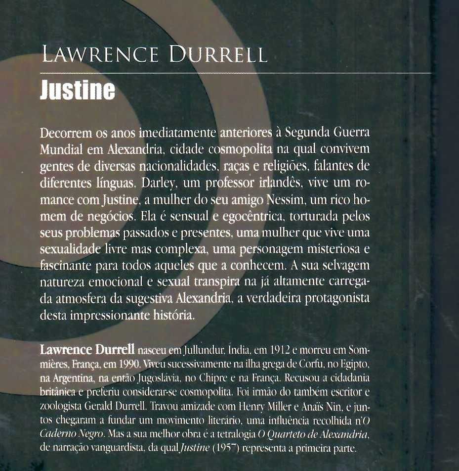 Lawrence Durrell (O Quarteto de Alexandria) ‘Justine’ e ‘Mountolive’