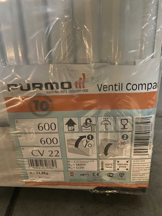 Grzejnik PURMO Ventil Compact CV22 600x600 Nowy oryginalnie zapakowany
