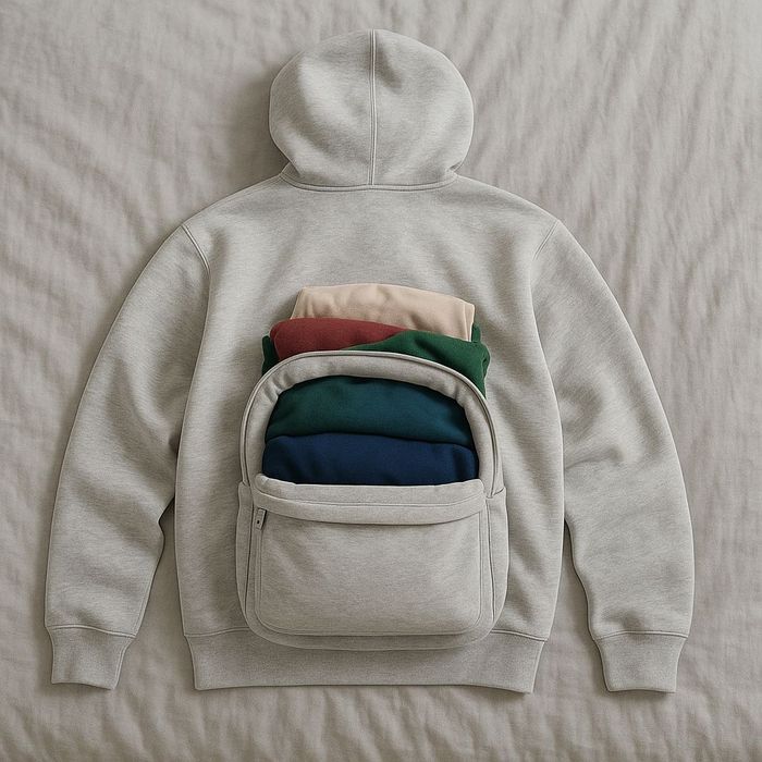 Bluza z wbudowaną kieszenią typu plecak