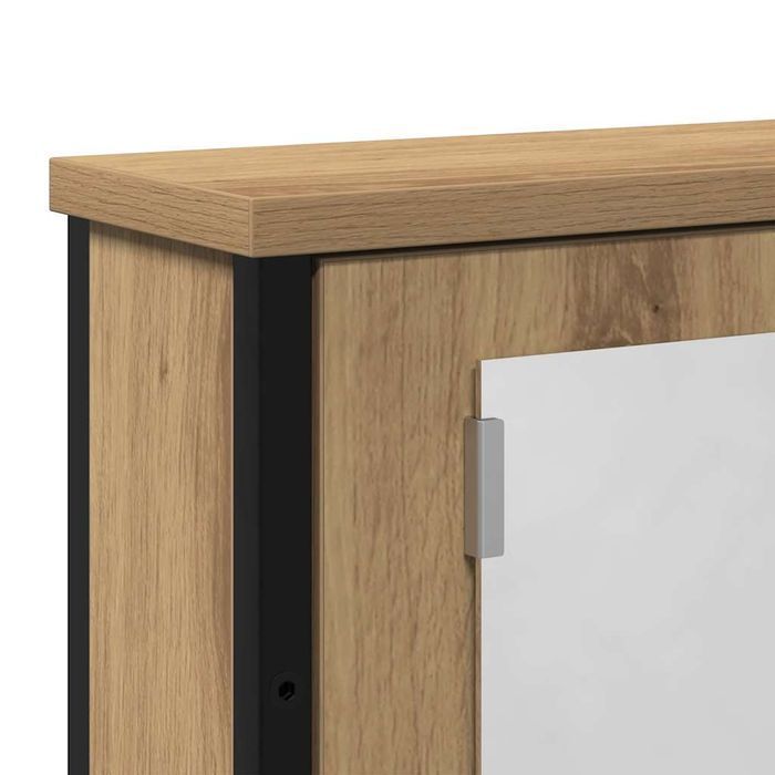 Vidaxl Szafka Łazienkowa Z Lustrem, Dąb Artisan, 42X12X60 Cm