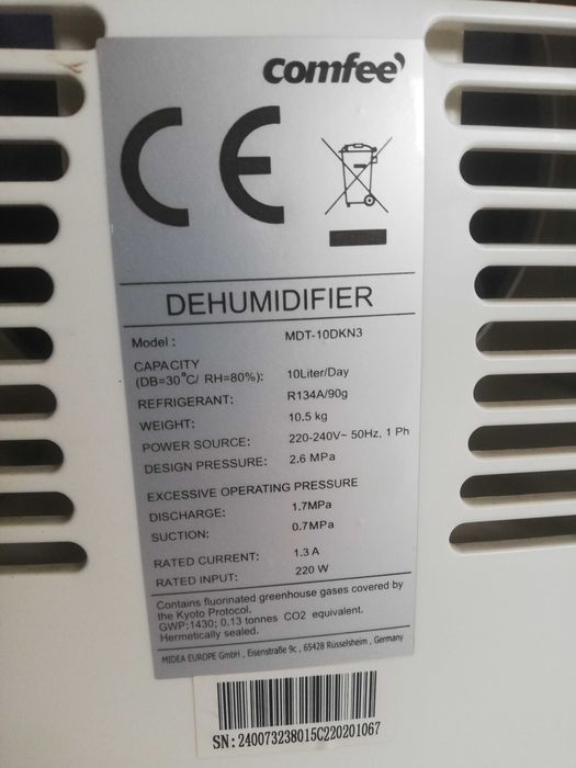 Osuszacz powietrza Comfee T-series MDT-10DKN3